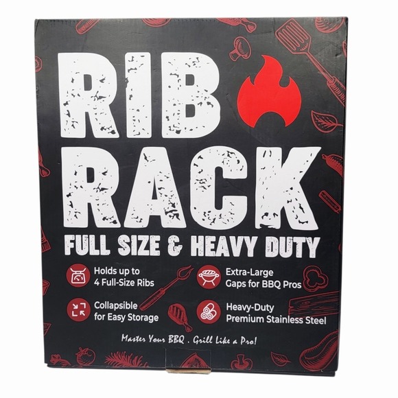 The Unbranded Brand Other - Rib‎ Rack Full Size Heavy Duty BBQ Grill Rack